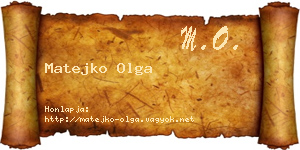 Matejko Olga névjegykártya